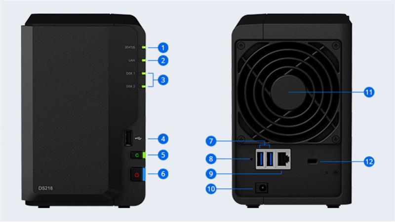 Synology DS218PLUS Nas Server 2 Slot 3,5''